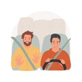 Bad driving isolated cartoon vector illustration.