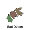 Bad Duben map.vector map of the German Country Vector illustration design template on white background Royalty Free Stock Photo