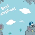Bad Elephant And Butterfly Royalty Free Stock Photo