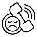 Bad feedback call icon outline vector. Customer service Royalty Free Stock Photo