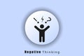 Bad feedback, dissatisfied customer, difficult customer, poor service. Negative thinking icon logo. Angry and bad mood of the