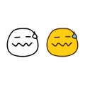 Bad feeling emoticon in doodle style Royalty Free Stock Photo