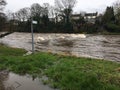 Bad flooding on the River Wharfe in Otley, Leeds, UK Royalty Free Stock Photo