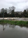 Bad flooding on the River Wharfe in Otley, Leeds, UK Royalty Free Stock Photo