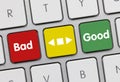 Bad or Good - Inscription on Red-Yellow-Green Keyboard Key Royalty Free Stock Photo