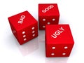 Bad good ugly dice Royalty Free Stock Photo