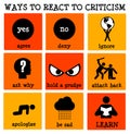 React to criticism