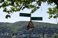 Bad HÃ¶nningen, Germany - 05 30 2023: Traffic Signs at the Rhine Royalty Free Stock Photo
