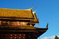 Roof detail of the "Siamese Temple" Sala-Thai I in the Kurpark Bad Homburg. Royalty Free Stock Photo