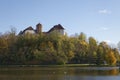 Bad Iburg castle in autumn, Osnabruecker Land, Lower Saxony, Germany