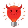 Bad Idea Evil Light Bulb With Horn And Tail Royalty Free Stock Photo