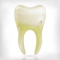 Bad ill yellow tooth cavity icon