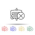 Bad intestinal, intestinal flora multi color icon. Simple thin line, outline vector of probiotics icons for ui and ux, website or Royalty Free Stock Photo