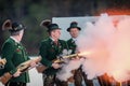 Celebratory gunfire performed by the shooters from the Association of the DÃÂ´Ischler .marksmansguild