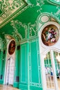 Bad Kissingen Regentenbau - The elegant Green Hall. Picturesque world famous health resort at the romantic Franconian Saale in Bav