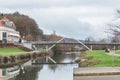 The footbridge over the Franconian Saale River in Bad Kissingen, Germany
