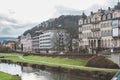 Bismarckstrasse near the Franconian Saale River in Bad Kissingen, Germany