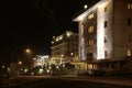 Bad kissingen streeet with lighted houses at night