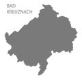Bad Kreuznach grey county map of Rhineland-Palatinate DE