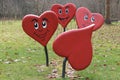 Laughing hearts in spa gardens in Bad Liebenzell Germany