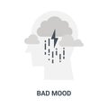 Bad mood icon concept