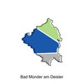 Bad Munder Am Deister map.vector map of the German Country Vector illustration design template on white background Royalty Free Stock Photo