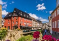 Bad Munstereifel/ Germany: View of the Historical Medieval City with the typical Half-timbered Houses and Blue Sky