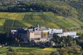 Bad Neuenahr-Ahrweiler, Germany - 10 19 2020: Calvarianberg, complete complex seen from the vineyards Royalty Free Stock Photo