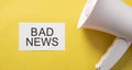 Bad News on paper with a megaphone Royalty Free Stock Photo