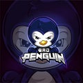 Bad penguin mascot esport logo design