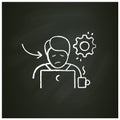 Bad performance at work chalk icon