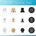 Bad personality traits icons set