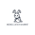 Bad rabbit logo vector, cowboy rabbit vector illustration can use for your trademark, branding identity or commercial brand