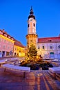 Bad Radkersburg main square and church evening advent view