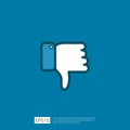 bad review concept. dislike bubble message symbol. hand thumbs down button logo icon. Social network flat design style banner Royalty Free Stock Photo