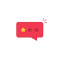 Bad review rating icon, reviews stars negative rate, testimonial message