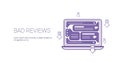 Bad Reviews Negative Feedback Template Web Banner With Copy Space