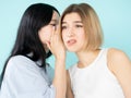 bad rumors gossip women secret spreading shocked Royalty Free Stock Photo