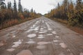 Bad Russian roads after rain on the Kola Peninsula Royalty Free Stock Photo