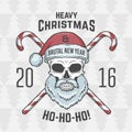 Bad Santa Claus biker with candies print design