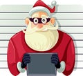 Bad Santa Police Mugshot Vector Cartoon