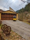 Bad Schandau, Federal Republic of Germany - November 23, 2019: Tram depot of the Kirnitzschtal tram, mobile foto