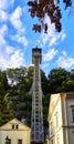 Historic elevator that takes tourists from the Elbe Valley to the high altitude hiking trails in Saxon Switzerland