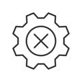 Bad settings, icon in line design. Bad settings, error, warning, malfunction, configuration, issue, failure on white Royalty Free Stock Photo