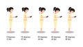 The bad smartphone postures,the angle of bending head related to