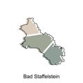 Bad Staffelstein map, colorful outline regions of the German country. Vector illustration template design