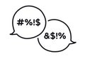 Bad swear talk speech bubble hand draw line style Royalty Free Stock Photo