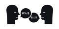 Bad swear talk speech bubble two person Royalty Free Stock Photo