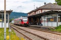 BAD SÃâCKINGEN, GERMANY - JULY 21 2018: Arrived German train at