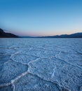 Bad Water Salt Flats in Death Valley National Park at Sunset Royalty Free Stock Photo
